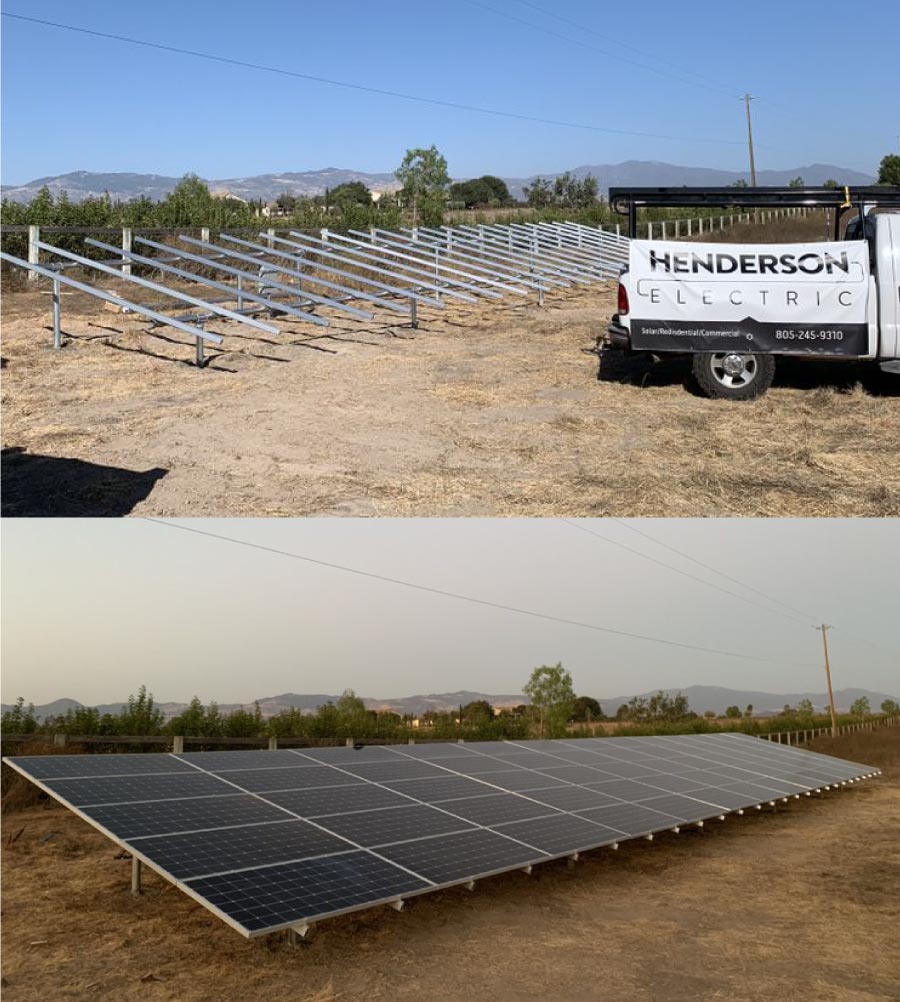 Henderson Electric example of solar ground mount installation